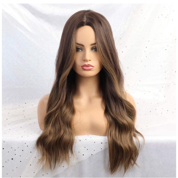 Long Wavy Ombré Brown-Blonde Wig - Picture 1 of 6